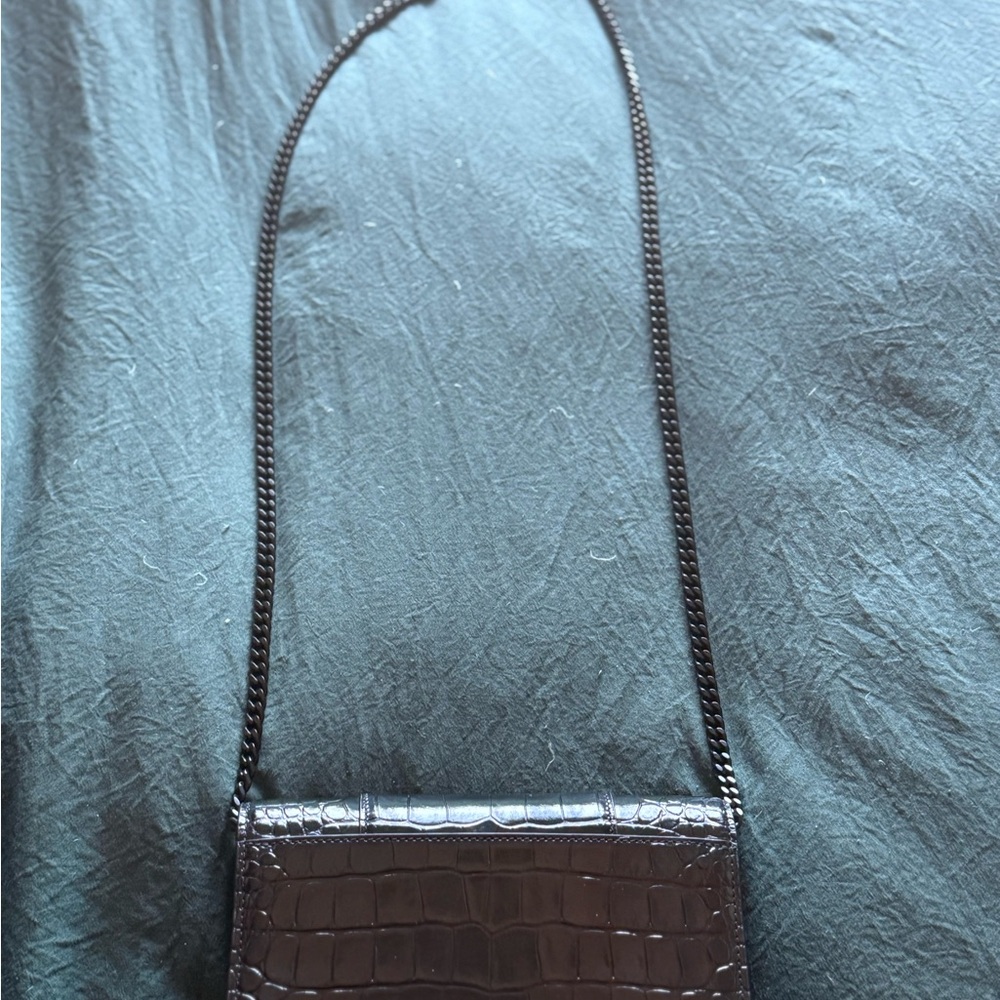 Balenciaga Black Croc-Embossed Clutch - Picture 3 of 4